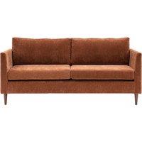 Durants Soft Brushed Nordic 3 Seater Sofa with Dark Wood Legs