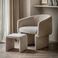 Elfin Soft Brushed Tub Chair and Footstool