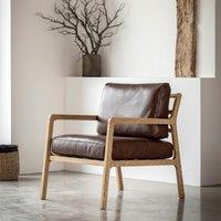 Dennery Leather Armchair with Oak Frame