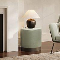 Large Velvet Round Pouffe