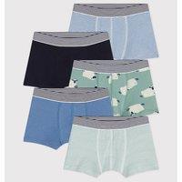 Pack of 5 Boxers in Plain Cotton