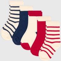 Pack of 5 Pairs of Crew Socks in Cotton Mix