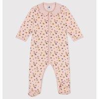 Floral Print Velour Sleepsuit