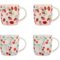 Set of 4 Strawberries & Cherries Mugs