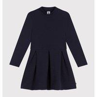 Cotton Dual Fabric Dress with Long Sleeves