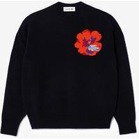 Floral Wool Jumper with Crew Neck