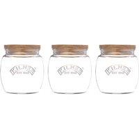 Set of 3 Universal Jars with Wooden Lid
