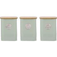 Set of 3 Living Squircle Tea Coffee Sugar Canisters in Mint