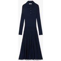 Wool Midi Dress with Shirt Collar