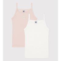 Pack of 2 Vests with Shoestring Straps in Cotton