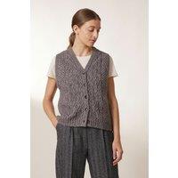 Mood Sleeveless Cardigan with Button Fastening