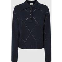 Idris Polo Jumper in Openwork Cotton/Wool/Cashmere Knit