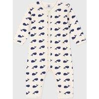 Whale Print Cotton Sleepsuit without Feet