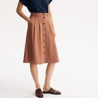 Buttoned Mid-Length Full Skirt
