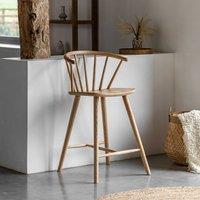 Fallon Oak Round Spindle Barstool