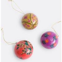 Set of 3 Caspar Patterned Christmas Baubles