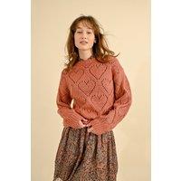 Openwork Pointelle Knit Jumper Shot with Sparkly Thread