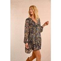 Boho Print Mini Dress with Ruffled Hem