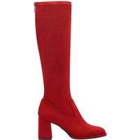 Velour Heeled Calf Boots