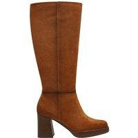 Suede Heeled Calf Boots