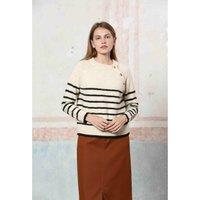 Striped Chunky Knit Jumper with Crew Neck