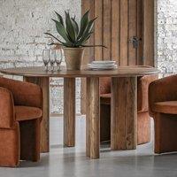 Bettiah Round Acacia Wood Dining Table with Splayed Legs (Seats 4)