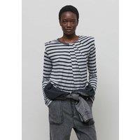 Breton Striped T-Shirt with Crew Neck and Long Sleeves