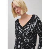 Printed V-Neck Jumper