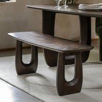 Akron Curved Mango Wood 2 Seater Dining Bench (120 cm)