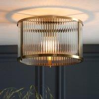 Risto Ribbed Glass 1 Light Ceiling Light