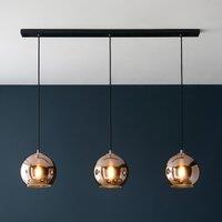 Bocco Mirrored Glass 3 Pendant Light