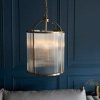Loyton Ribbed Glass 4 Light Pendant