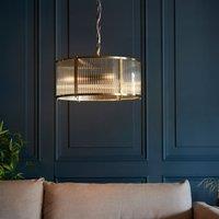Risto Ribbed Glass 3 Light Ceiling Light