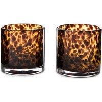 Set of 2 Fauvita Amber Glass Tealight Holders