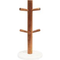 6-Mug Tree in Acacia Wood And Marble