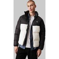 Colour Block Padded Puffer Jacket with Lining