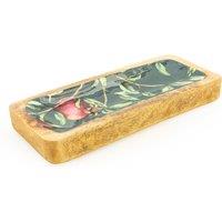 Pomegranate Green Mango Wood Rectangular Serving Dish