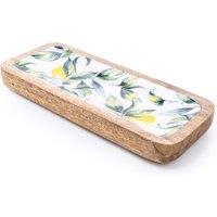 Lemons Mango Wood Rectangular Serving Dish
