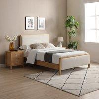 Harvey Textured Linen and Solid Ash Bed Frame