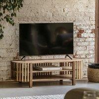 Harora Slatted Mango Wood TV Unit