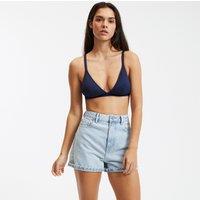 Textured Triangle Swimming Costume Top
