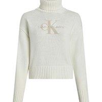 CK Logo Turtleneck Jumper in Cotton Mix