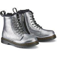 Kids' 1460 Ankle Boots in Foil Leather with Faux Fur Lining