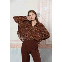 Animal Print V-Neck Blouse