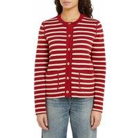 Reversible Cotton Blend Cardigan with Crew Neck