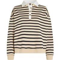 Striped Cotton Polo Sweatshirt