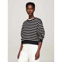 Breton Striped Cotton Sweatshirt with Crew Neck