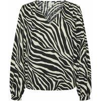 Zebra Print V-Neck Blouse