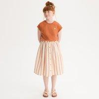 Striped Maxi Skirt with Button Fastening