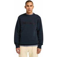 Cotton Mix Sweatshirt with Tonal Embroidered Logo and Crew Neck